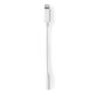 Lightning-Adapter | Apple Lightning, 8 Pólusú | 3.5 mm Aljzat | Nikkelezett | 0.10 m | Kerek | TPE