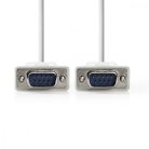 Soros kábel | D-SUB 9-Tűs Dugasz | D-SUB 9-Tűs Dugasz | Nikkelezett | 2.00 m | Kerek | PVC | Elefántcsont | Műanyag Zacskó