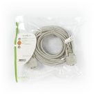 Soros kábel | D-SUB 9-Tűs Dugasz | D-SUB 9-Tűs Aljzat | Nikkelezett | 10.0 m | Kerek | PVC | Elefántcsont | Műanyag Zacskó