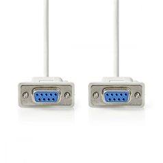   Null modem kábellel | D-SUB 9-Tűs Aljzat | D-SUB 9-Tűs Aljzat | Nikkelezett | 2.00 m | Kerek | PVC | Elefántcsont | Boríték