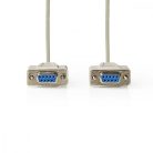 Null modem kábellel | D-SUB 9-Tűs Aljzat | D-SUB 9-Tűs Aljzat | Nikkelezett | 3.00 m | Kerek | PVC | Elefántcsont | Műanyag Zacskó