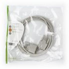 Null modem kábellel | D-SUB 9-Tűs Aljzat | D-SUB 9-Tűs Aljzat | Nikkelezett | 3.00 m | Kerek | PVC | Elefántcsont | Műanyag Zacskó