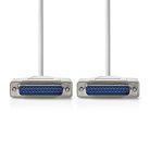 Soros kábel | D-SUB 25-Tűs Dugasz | D-SUB 25-Tűs Dugasz | Nikkelezett | 2.00 m | Kerek | PVC | Elefántcsont | Boríték