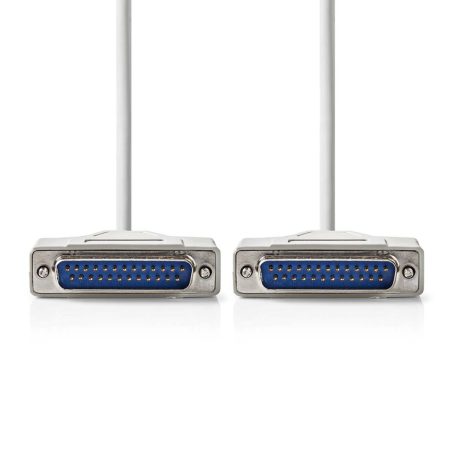 Soros kábel | D-SUB 25-Tűs Dugasz | D-SUB 25-Tűs Dugasz | Nikkelezett | 2.00 m | Kerek | PVC | Elefántcsont | Boríték