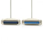 Soros kábel | D-SUB 37-Tűs Dugasz | D-SUB 37-Tűs Aljzat | Nikkelezett | 1.00 m | Kerek | PVC | Elefántcsont | Műanyag Zacskó