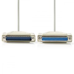   Soros kábel | D-SUB 37-Tűs Dugasz | D-SUB 37-Tűs Aljzat | Nikkelezett | 1.00 m | Kerek | PVC | Elefántcsont | Műanyag Zacskó