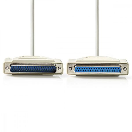 Soros kábel | D-SUB 37-Tűs Dugasz | D-SUB 37-Tűs Aljzat | Nikkelezett | 1.00 m | Kerek | PVC | Elefántcsont | Műanyag Zacskó