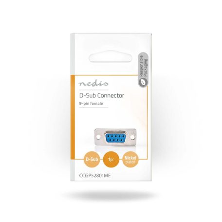 D-Sub alváz hegy | D-SUB 9-Tűs Aljzat | Ezüst | Boríték