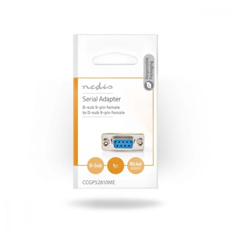 Soros adapter | Adapter | D-SUB 9-Tűs Aljzat | D-SUB 9-Tűs Aljzat | Nikkelezett | Fém | Boríték