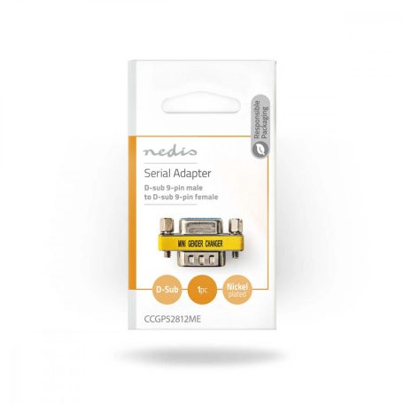 Soros adapter | Adapter | D-SUB 9-Tűs Dugasz | D-SUB 9-Tűs Aljzat | Nikkelezett | Fém | Boríték