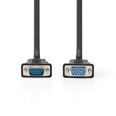 VGA kábel | VGA Dugasz | VGA Aljzat | Nikkelezett | Maximális felbontás: 1280x800 | 10.0 m | Kerek | ABS | Fekete | Műanyag Zacskó