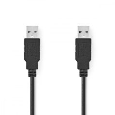   USB kábel | USB 2.0 | USB-A Dugasz | USB-A Dugasz | 480 Mbps | Nikkelezett | 1.00 m | Kerek | PVC | Fekete | Boríték