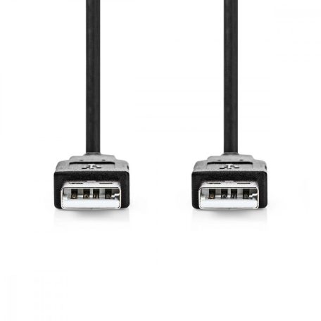 USB kábel | USB 2.0 | USB-A Dugasz | USB-A Dugasz | 480 Mbps | Nikkelezett | 1.00 m | Kerek | PVC | Fekete | Boríték