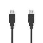 USB kábel | USB 2.0 | USB-A Dugasz | USB-A Dugasz | 480 Mbps | Nikkelezett | 5.00 m | Kerek | PVC | Fekete | Műanyag Zacskó