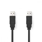 USB kábel | USB 2.0 | USB-A Dugasz | USB-A Dugasz | 480 Mbps | Nikkelezett | 1.00 m | Lapos | PVC | Fekete | Műanyag Zacskó