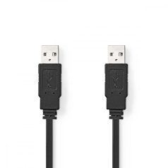   USB kábel | USB 2.0 | USB-A Dugasz | USB-A Dugasz | 480 Mbps | Nikkelezett | 1.00 m | Lapos | PVC | Fekete | Műanyag Zacskó