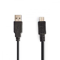   USB kábel | USB 2.0 | USB-A Dugasz | USB Micro-B Dugasz | 480 Mbps | Nikkelezett | 2.00 m | Tekercselt | PVC | Fekete | Boríték