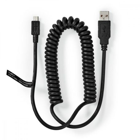 USB kábel | USB 2.0 | USB-A Dugasz | USB Micro-B Dugasz | 480 Mbps | Nikkelezett | 2.00 m | Tekercselt | PVC | Fekete | Boríték