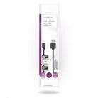 USB kábel | USB 2.0 | USB-A Dugasz | USB-C™ Dugasz | 15 W | 480 Mbps | Nikkelezett | 2.00 m | Kerek | PVC | Fekete | Boríték