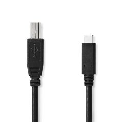  USB kábel | USB 2.0 | USB-C™ Dugasz | USB-B Dugasz | 480 Mbps | OTG | Nikkelezett | 1.00 m | Kerek | PVC | Fekete | Boríték