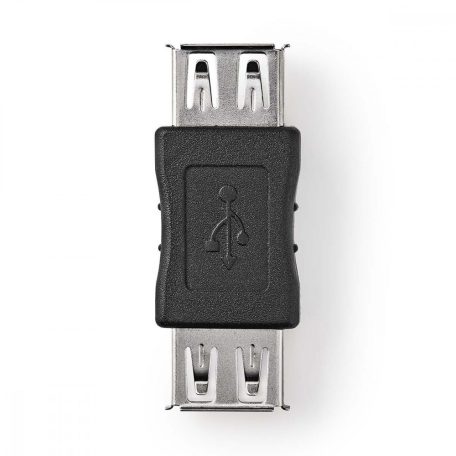 USB-A Adapter | USB 2.0 | USB-A Aljzat | USB-A Aljzat | 480 Mbps | Kerek | Nikkelezett | PVC | Fekete | Boríték