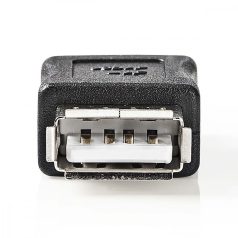   USB-A Adapter | USB 2.0 | USB-A Aljzat | USB-A Aljzat | 480 Mbps | Kerek | Nikkelezett | PVC | Fekete | Boríték