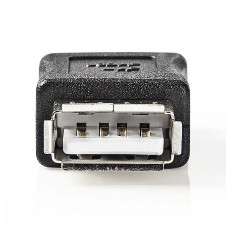 USB-A Adapter | USB 2.0 | USB-A Aljzat | USB-A Aljzat | 480 Mbps | Kerek | Nikkelezett | PVC | Fekete | Boríték