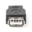 USB Mikro-B Adapter | USB 2.0 | USB Micro-B Dugasz | USB-A Aljzat | 480 Mbps | OTG | Nikkelezett | PVC | Fekete | Boríték
