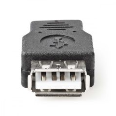   USB Mikro-B Adapter | USB 2.0 | USB Micro-B Dugasz | USB-A Aljzat | 480 Mbps | OTG | Nikkelezett | PVC | Fekete | Boríték