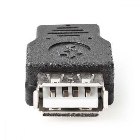 USB Mikro-B Adapter | USB 2.0 | USB Micro-B Dugasz | USB-A Aljzat | 480 Mbps | OTG | Nikkelezett | PVC | Fekete | Boríték