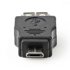 USB Mikro-B Adapter | USB 2.0 | USB Micro-B Dugasz | USB-A Aljzat | 480 Mbps | OTG | Nikkelezett | PVC | Fekete | Boríték