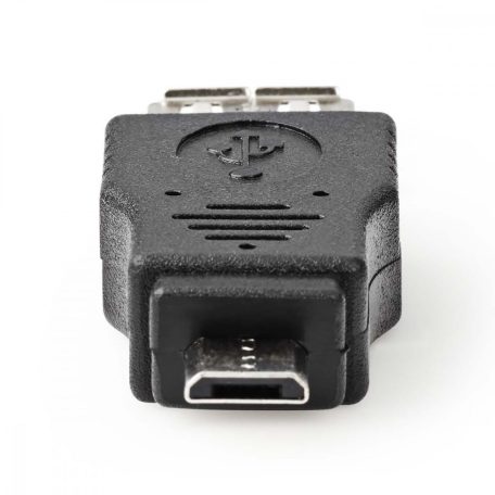 USB Mikro-B Adapter | USB 2.0 | USB Micro-B Dugasz | USB-A Aljzat | 480 Mbps | OTG | Nikkelezett | PVC | Fekete | Boríték