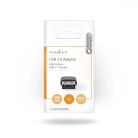 USB-A Adapter | USB 2.0 | USB-A Dugasz | USB-C™ Aljzat | 480 Mbps | Kerek | Nikkelezett | Fekete | Boríték