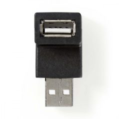   USB-A Adapter | USB 2.0 | USB-A Dugasz | USB-A Aljzat | 480 Mbps | Kerek | Nikkelezett | PVC | Fekete | Boríték