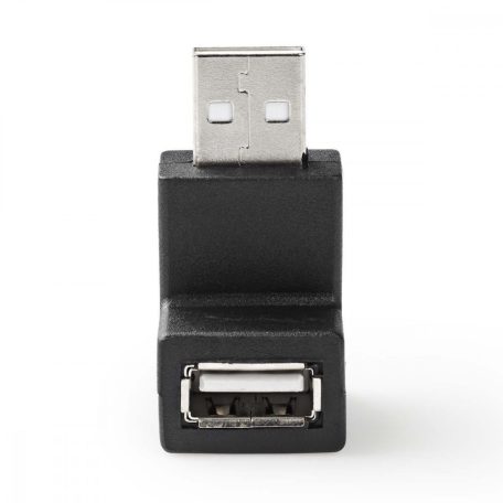 USB-A Adapter | USB 2.0 | USB-A Dugasz | USB-A Aljzat | 480 Mbps | Kerek | Nikkelezett | PVC | Fekete | Boríték