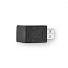USB-A Adapter | USB 2.0 | USB-A Dugasz | USB-A Aljzat | 480 Mbps | Kerek | Nikkelezett | PVC | Fekete | Boríték