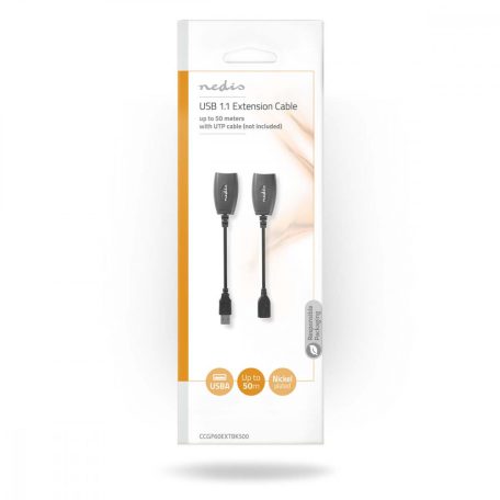 Aktív USB-kábel | USB 1.1 | USB-A Dugasz | RJ45 Aljzat | 12 Mbps | 0.20 m | Kerek | Nikkelezett | PVC | Réz | Boríték