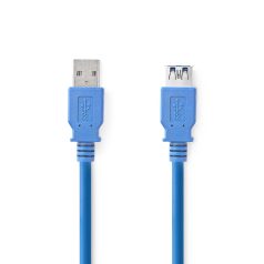   USB kábel | USB 3.2 Gen 1 | USB-A Dugasz | USB-A Aljzat | 5 Gbps | Nikkelezett | 3.00 m | Kerek | PVC | Kék | Boríték