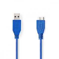   USB kábel | USB 3.2 Gen 1 | USB-A Dugasz | USB Micro-B Dugasz | 5 Gbps | Nikkelezett | 2.00 m | Kerek | PVC | Kék | Műanyag Zacskó