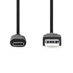   USB kábel | USB 3.2 Gen 2 | USB-A Dugasz | USB-C™ Dugasz | 60 W | 10 Gbps | Nikkelezett | 1.00 m | Kerek | PVC | Fekete | Műanyag Zacskó
