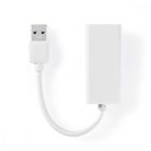 USB-A Adapter | USB 3.2 Gen 1 | USB-A Dugasz | RJ45 Aljzat | 1 Gbps | 0.20 m | Kerek | Aranyozott / Nikkelezett | PVC | Fehér | Műanyag Zacskó