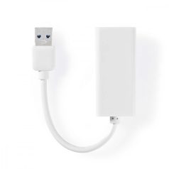  USB-A Adapter | USB 3.2 Gen 1 | USB-A Dugasz | RJ45 Aljzat | 1 Gbps | 0.20 m | Kerek | Aranyozott / Nikkelezett | PVC | Fehér | Műanyag Zacskó