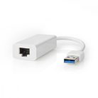USB-A Adapter | USB 3.2 Gen 1 | USB-A Dugasz | RJ45 Aljzat | 1 Gbps | 0.20 m | Kerek | Aranyozott / Nikkelezett | PVC | Fehér | Műanyag Zacskó