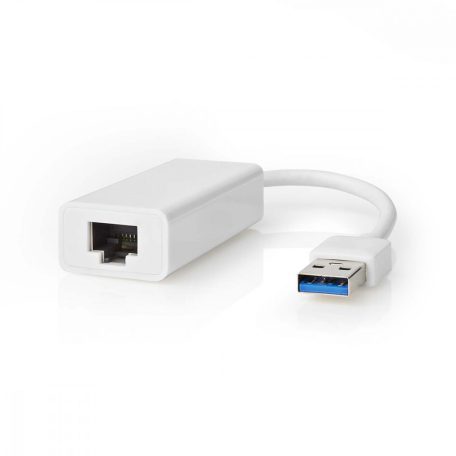 USB-A Adapter | USB 3.2 Gen 1 | USB-A Dugasz | RJ45 Aljzat | 1 Gbps | 0.20 m | Kerek | Aranyozott / Nikkelezett | PVC | Fehér | Műanyag Zacskó