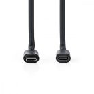 USB kábel | USB 3.2 Gen 1 | USB-C™ Dugasz | USB-C™ Aljzat | 5 W | 5 Gbps | Nikkelezett | 1.00 m | Kerek | PVC | Fekete | Boríték