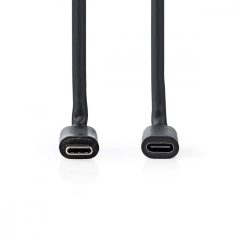   USB kábel | USB 3.2 Gen 1 | USB-C™ Dugasz | USB-C™ Aljzat | 5 W | 5 Gbps | Nikkelezett | 1.00 m | Kerek | PVC | Fekete | Boríték