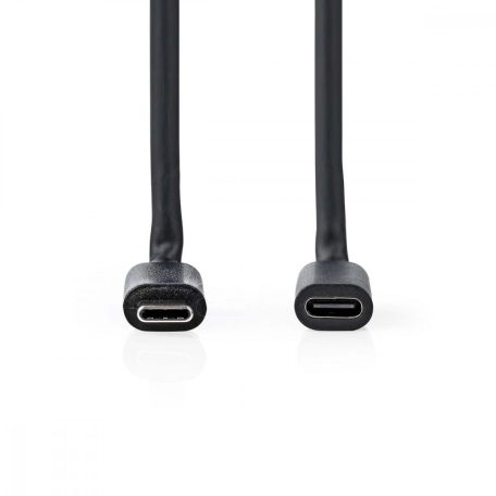 USB kábel | USB 3.2 Gen 1 | USB-C™ Dugasz | USB-C™ Aljzat | 5 W | 5 Gbps | Nikkelezett | 1.00 m | Kerek | PVC | Fekete | Boríték