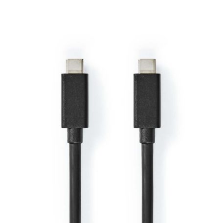 USB kábel | USB 3.2 Gen 2 | USB-C™ Dugasz | USB-C™ Dugasz | 100 W | 4K@60Hz | 20 Gbps | Nikkelezett | 1.00 m | Kerek | PVC | Fekete | Boríték