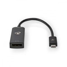  USB-C™ Adapter | USB 3.2 Gen 1 | USB-C™ Dugasz | DisplayPort Aljzat | 8K@60Hz | 0.20 m | Kerek | Nikkelezett | PVC | Fekete | Boríték