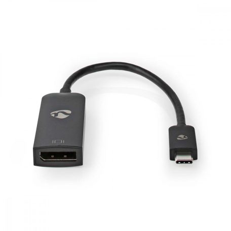 USB-C™ Adapter | USB 3.2 Gen 1 | USB-C™ Dugasz | DisplayPort Aljzat | 8K@60Hz | 0.20 m | Kerek | Nikkelezett | PVC | Fekete | Boríték